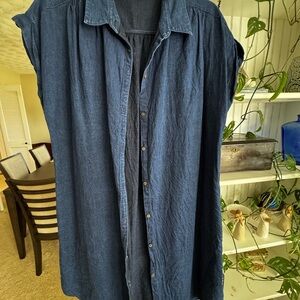 Old Navy Blue Casual Button Down Shirt Dress